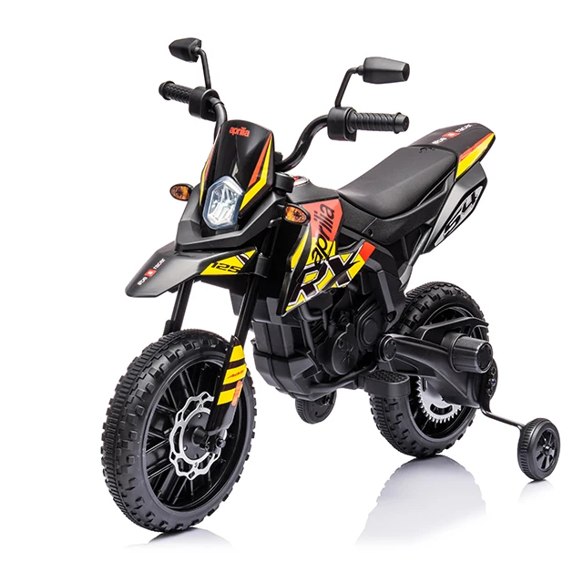 Лицензированные электрические мотоциклы Aprilia 12 В большого размера с двумя колесами детская машинка для катания детский мотоцикл