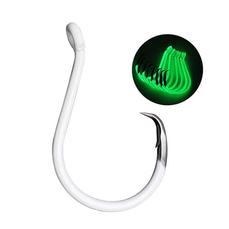 Manufacturer High Carbon Steel Octopus Fishing Hooks Offset Luminous Circle Fishhooks For Saltwater