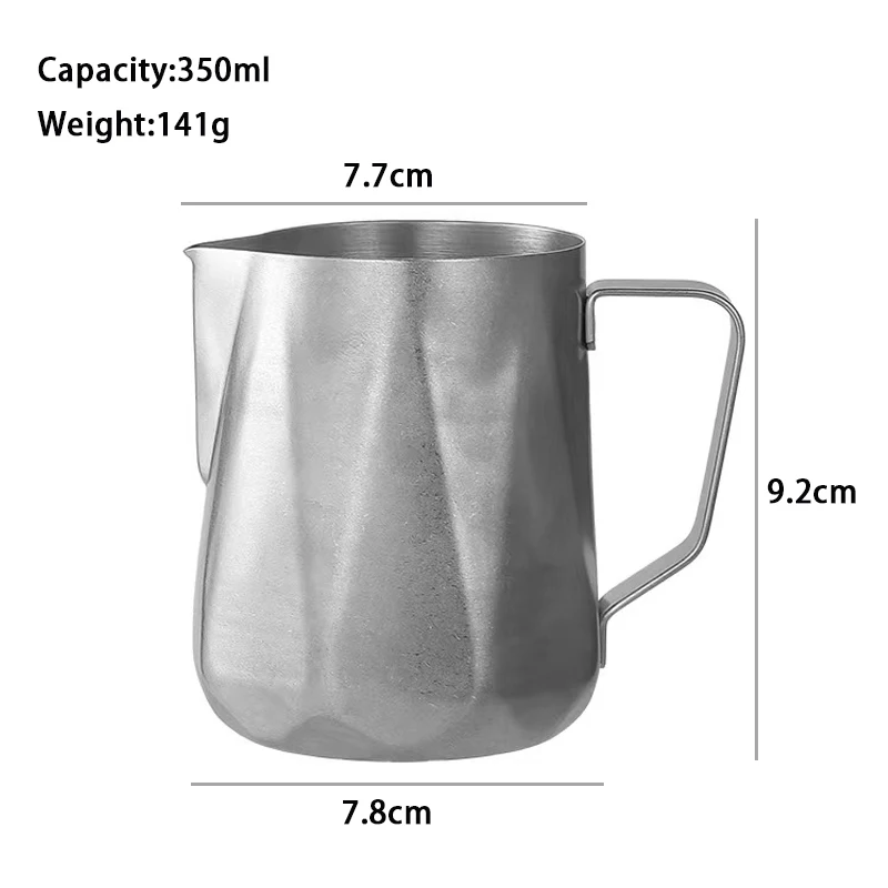 2024 latest hot sale Milk Frothing Pitcher Irregular Edge Design Stainless Steel Milk Frothing Cup 350/600ml