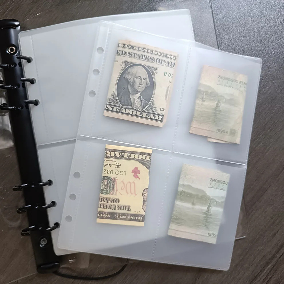 Custom Flexible Frosted PVC 100 Envelope Savings Challenge Binder Pocket Plastic Money Sleeves Cash Envelopes For Budgeting A5