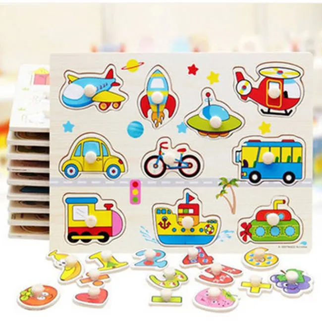 Пользовательские обучения раннего ребенка рука хватать образовательные игрушки, peg головоломки, алфавит деревянные головоломки