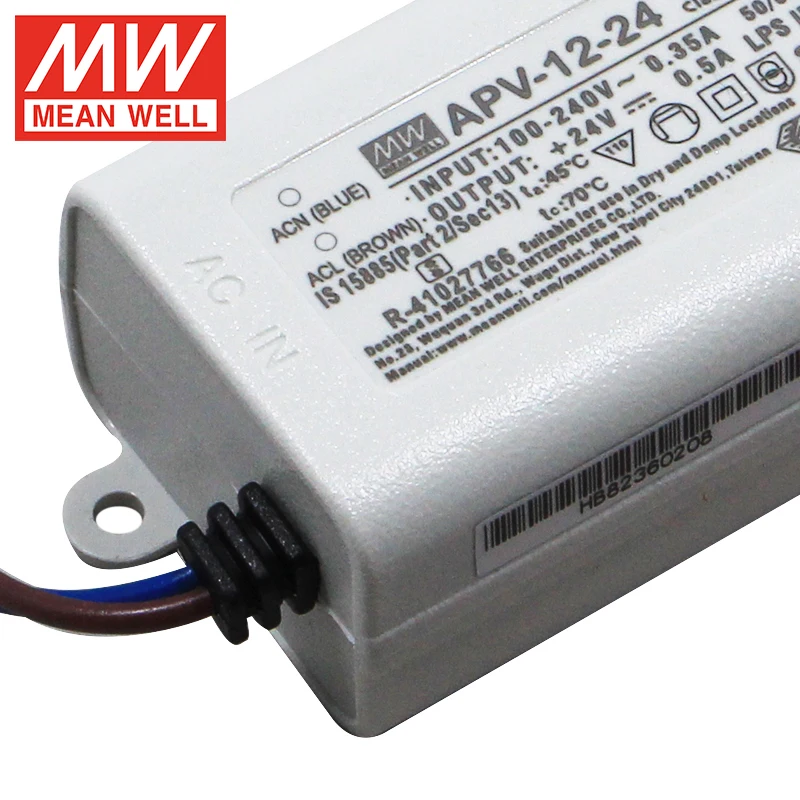 Meanwell APV-12-24 24 В 12 Вт 500 мА светодиодные фонари и источник питания