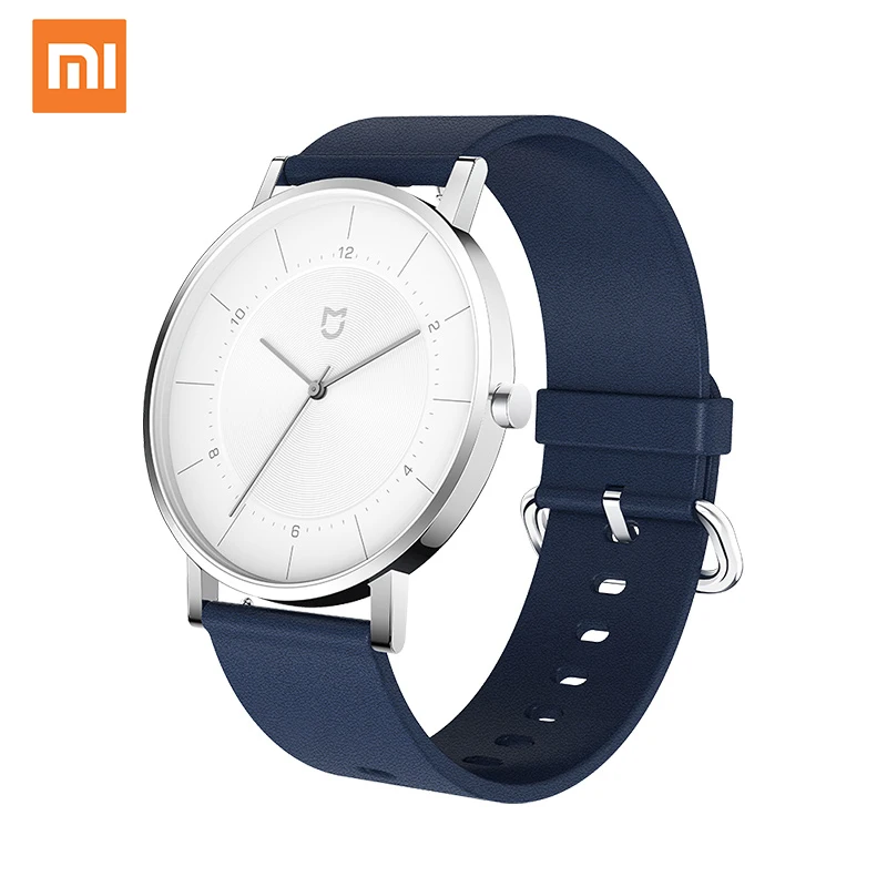 
 Xiaomi Mijia кварцевые часы 3TM водонепроницаемые 316L корпус из нержавеющей стали модные часы с кожаным ремешком для мужчин и женщин кварцевые часы  