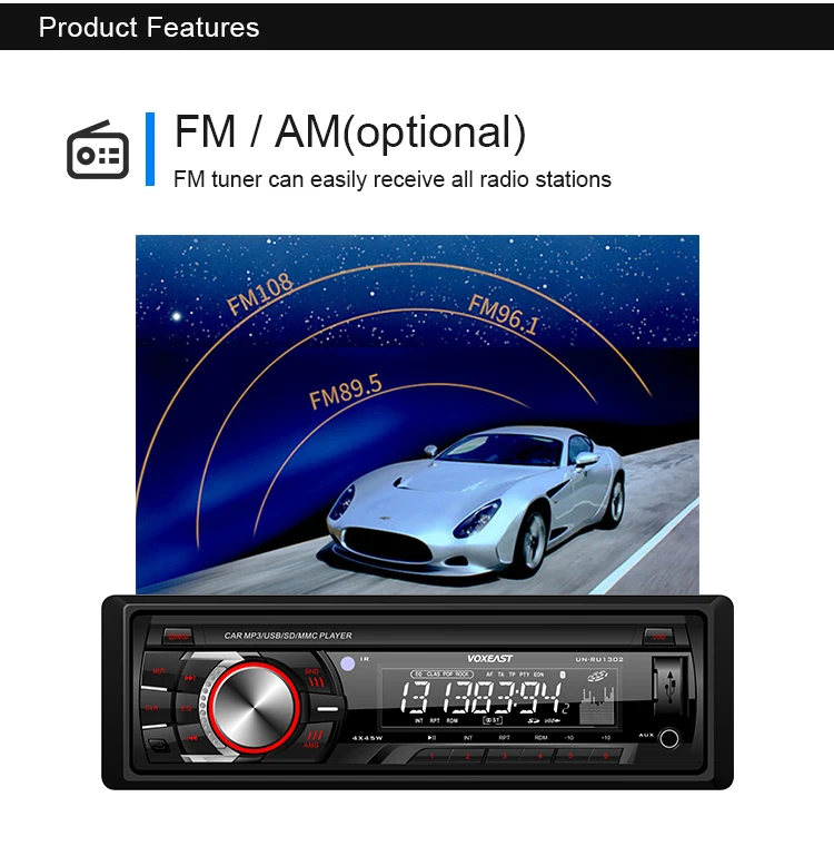  Новый Автомобильный MP3-плеер автомобильная стереосистема с USB/SD/AUX и BT
