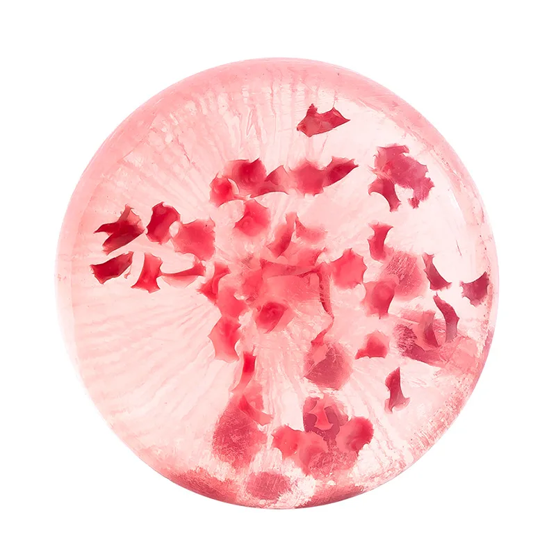 Factory Price Crystal Cherry Blossom Soap Handmade Anti-acne Mite Moisturize Smooth Dry Skin Tightening Whitening Brighten Soap