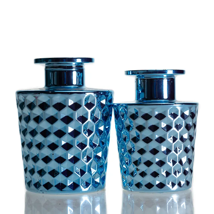 High Quality Conical Colored Empty Aromatherapy Reed Fragrance Glass Diffuser Bottle with Stopper