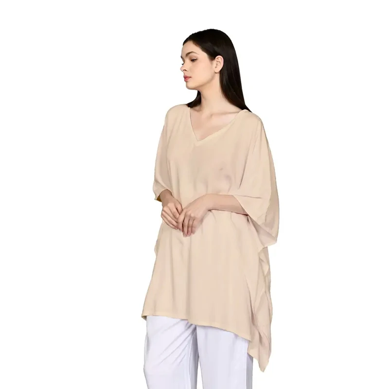 100% Rayon Wholesale Bali Manufacturer The Halter Bikini Sexy Kaftan Custom Khaki Elegant Kaftan Beachwear Solid Cover Summer