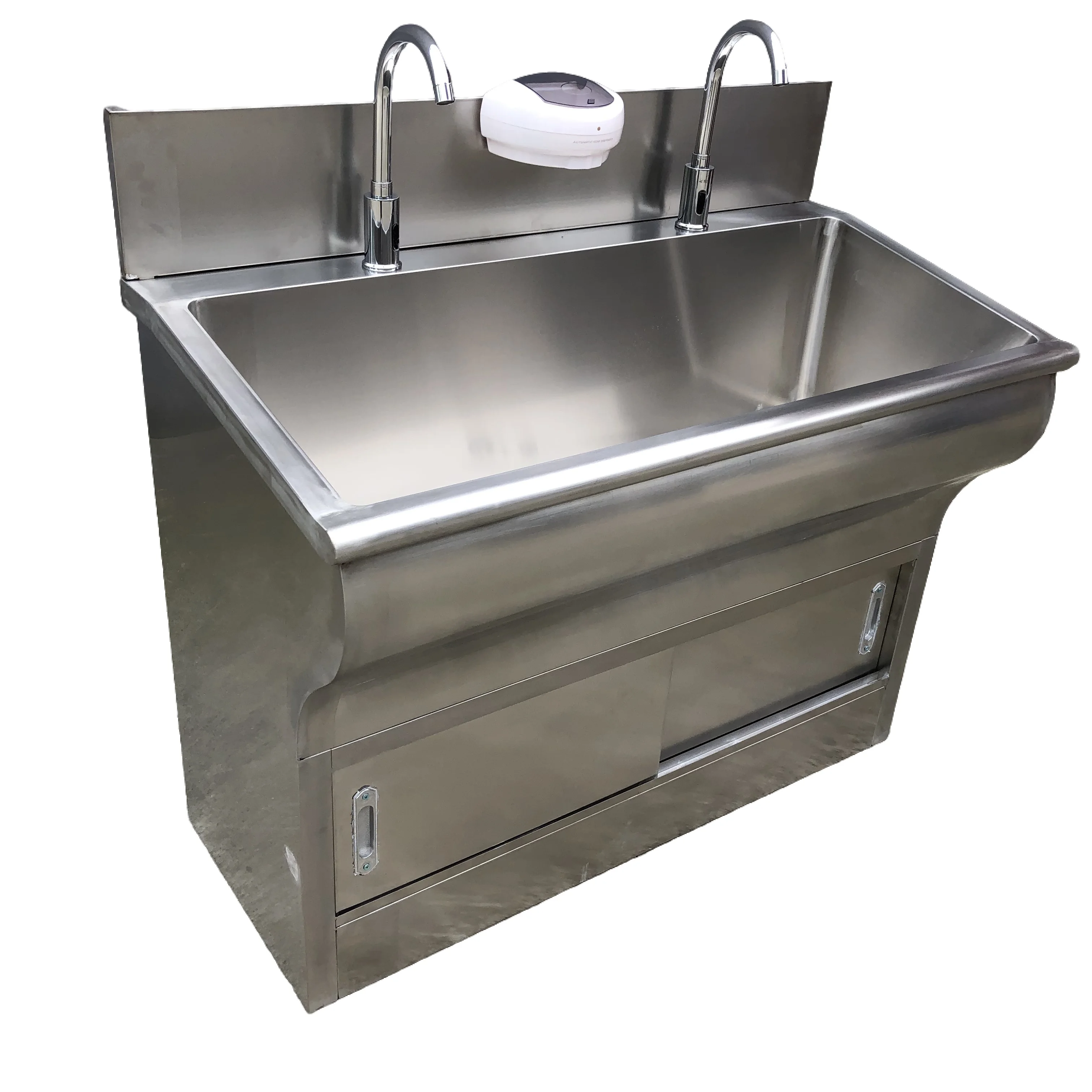 Ginee Medical Two Person Position New Arrival Hospital Automatic Sensing Faucet Medical Basin Portable Hand Washing Sink