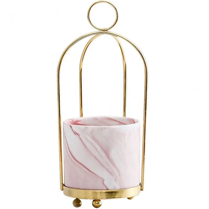 
Nordic creative iron storage pot artificial flower ceramic flower pot for home decoration 