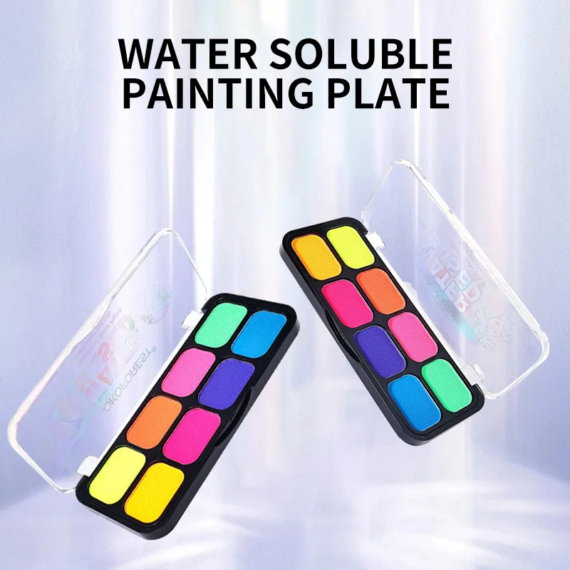 8 Colors Fluorescent Face Color Fluorescent Body Paint Halloween Fans Luminous Water Soluble Face Pigments Wholesale