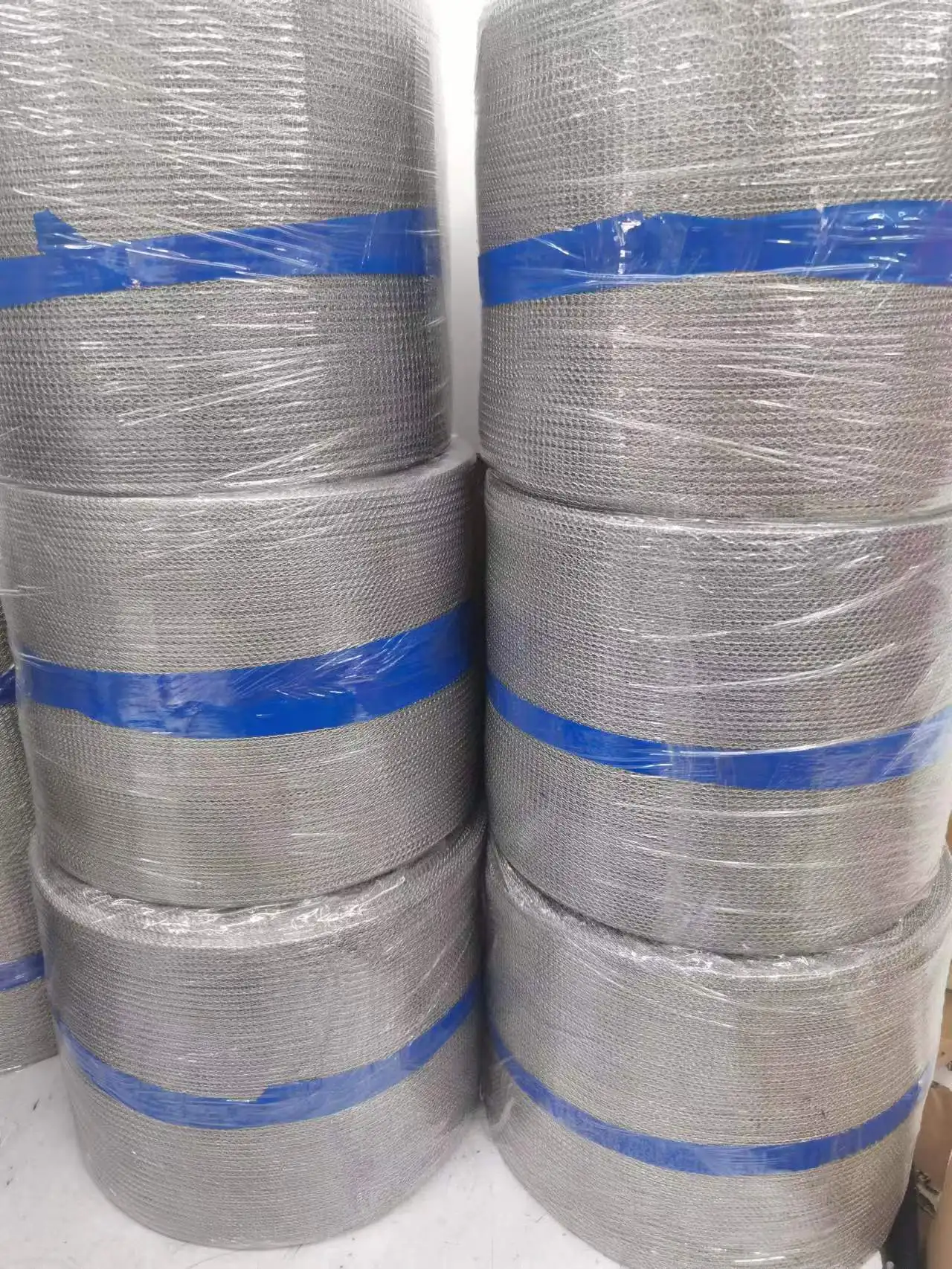 Manufacture tinned copper steel iron wire mesh braid shield mesh 150mm width EMI shielding knitted mesh sleeve