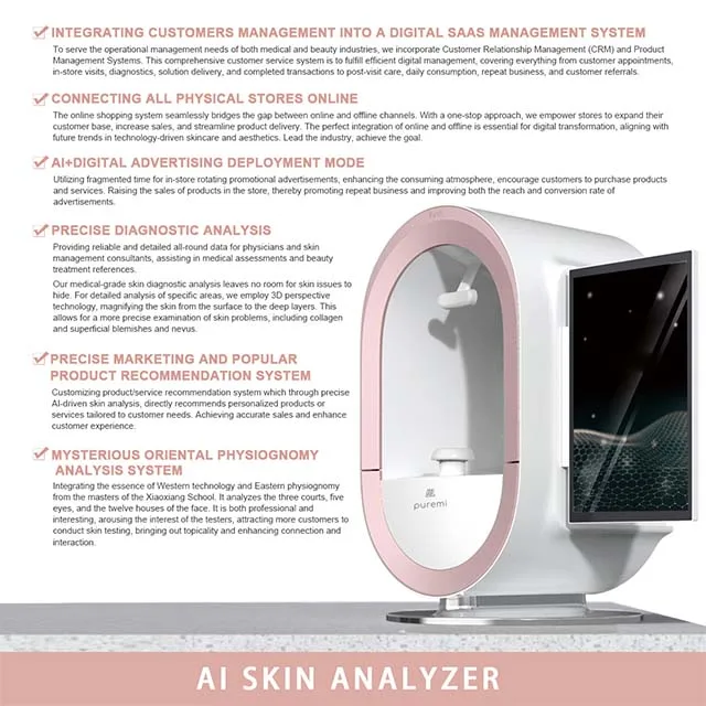 oem New 3D AI Skin Analyzer Enhanced Facial Scanner Diagnostic Machine for Salon Use Beauty Equipment for Skin Test Analysis