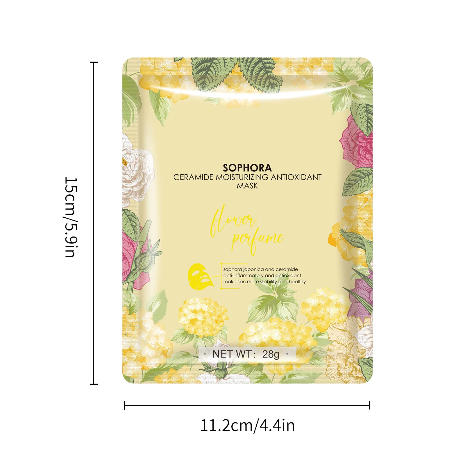 Sophora japonica ceramide moisturizing and antioxidant mask skin more stability and healthy 28g Halal cosmetic face mask