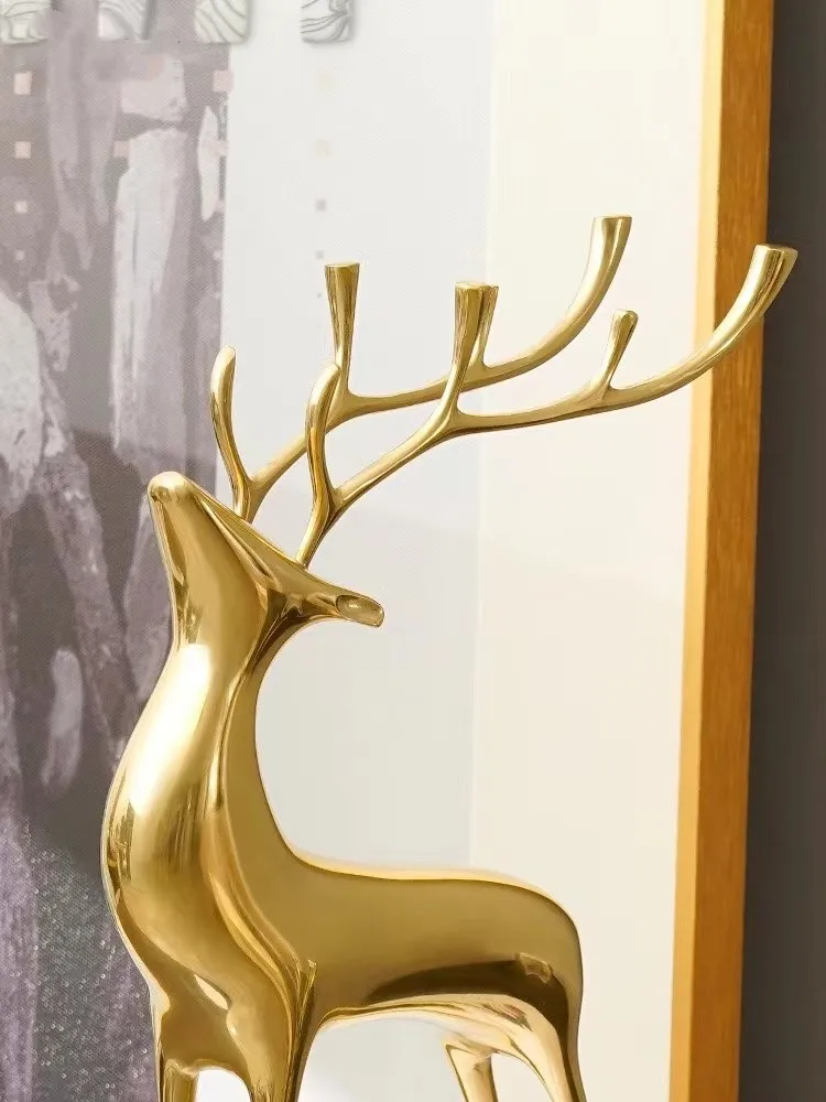 Luxury Gold Deer Home Decor Show Pieces Interior Decoration Modern Nordic Table Living Room Gold Accessories For Home