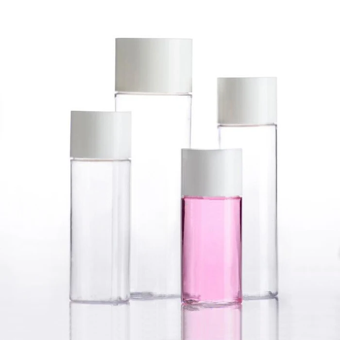 50ml 100ml 150ml 200ml Cylindrical Plastic Bottle for facial toner with Double Wall Cap