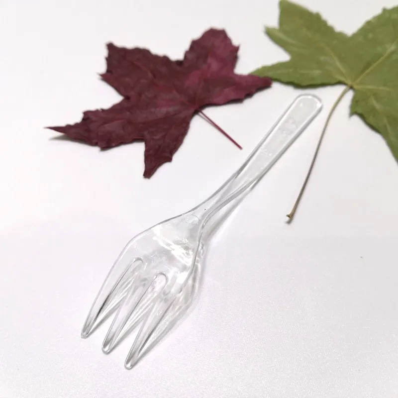 Convenient Clear Dessert Forks Tiny Plastic Appetizer Fork Small Cake Tasting Fork