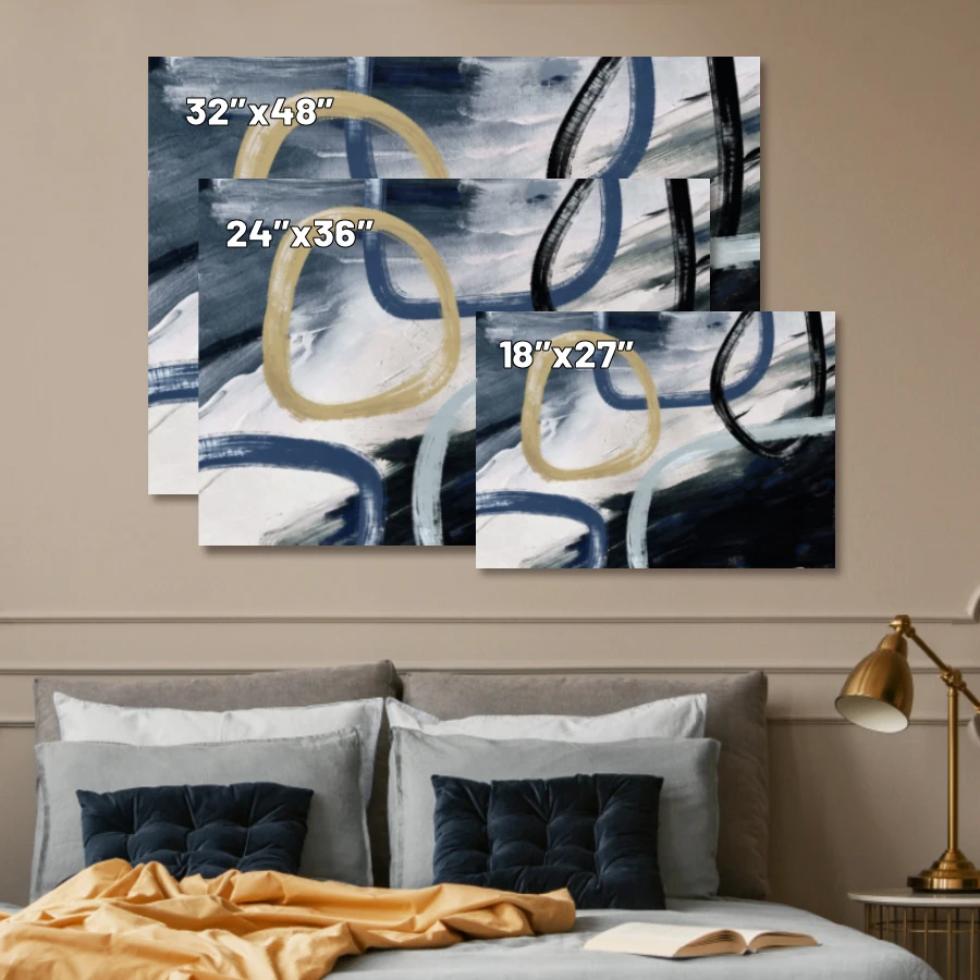 Framed Canvas Oil Painting Landscape Wall Art, Nature Framed Large Gallery Art, Minimalist Art for Room, Bedroom, Office