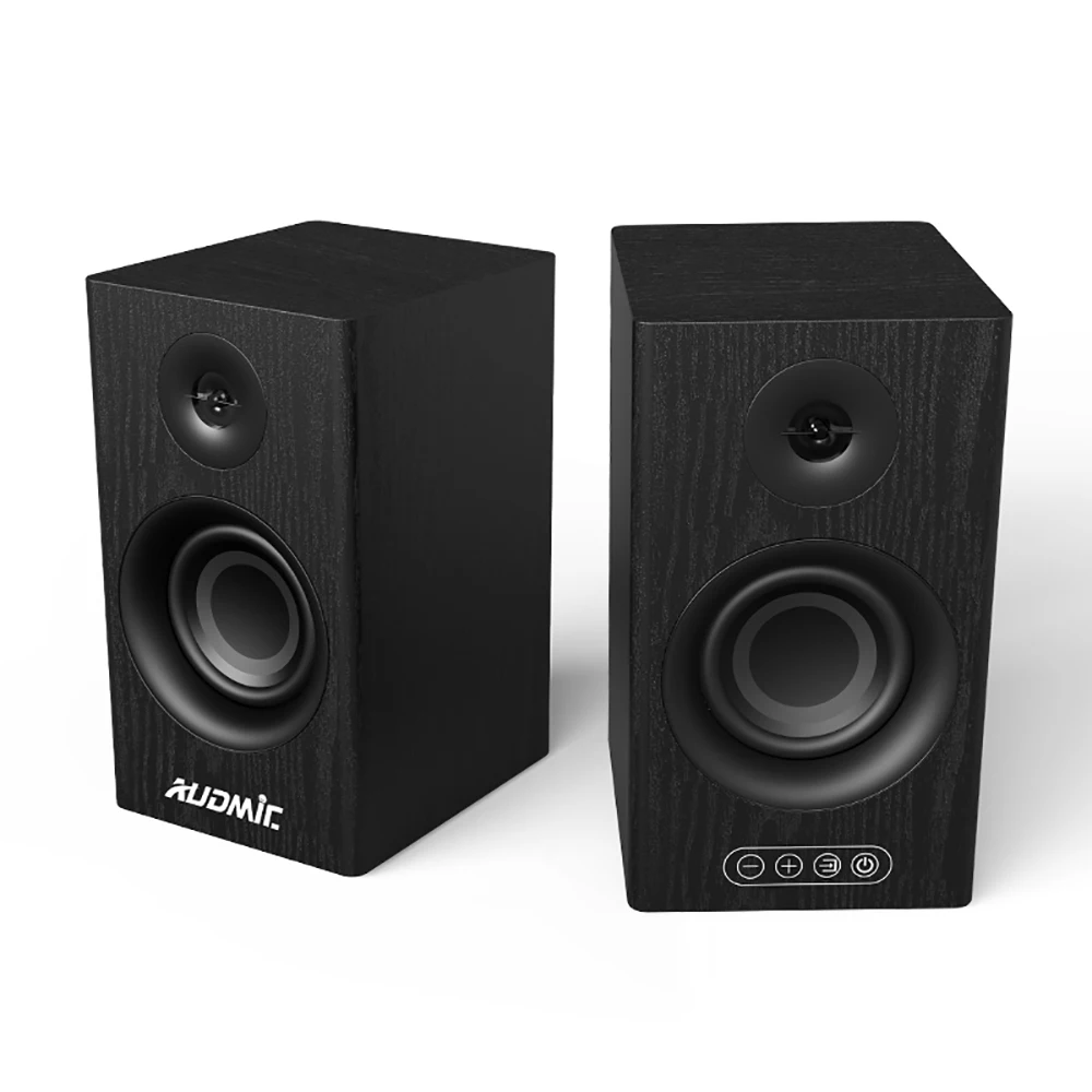 Wooden USB SD Card Wireless 50W 4 inch Woofer 2ch 2.0 Stereo Audio Sound Powered Amplifier Hifi Hi-Fi Bookshelf Speaker