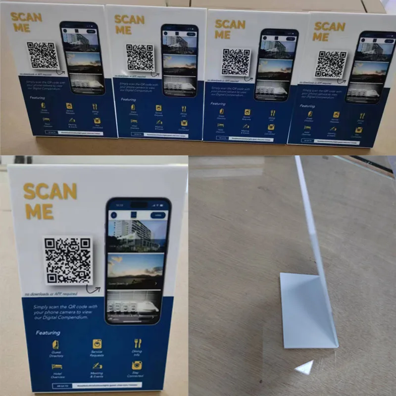 White Colour  3mm qr code display stand acrylic qr code stand or Restaurants, Promotions, Photo Frames for  Google Pay Stand