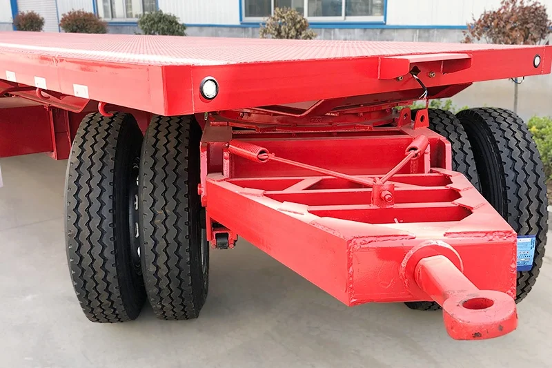 Towing Dolly Container Steel Panda Truck Trailers Platform Flatbed Full Semi Trailer 3 Axle 20ft Semi-trailer Mechanical / Air