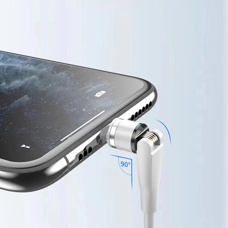 Rotatable Adapter TPU Cord 2.4A Fast 3 in 1 Magnetic USB Data Charging Cable