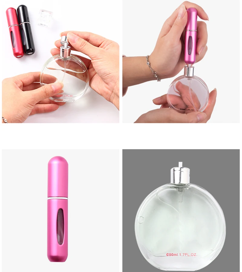 5ml Portable Mini Refillable Perfume Bottle With Spray Scent Pump Empty Cosmetic Containers Spray Atomizer Bottle For Travel New