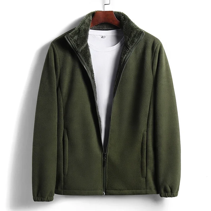 Оптовая продажа, простая зимняя спортивная куртка из мягкого флиса, шерпа, мужская куртка