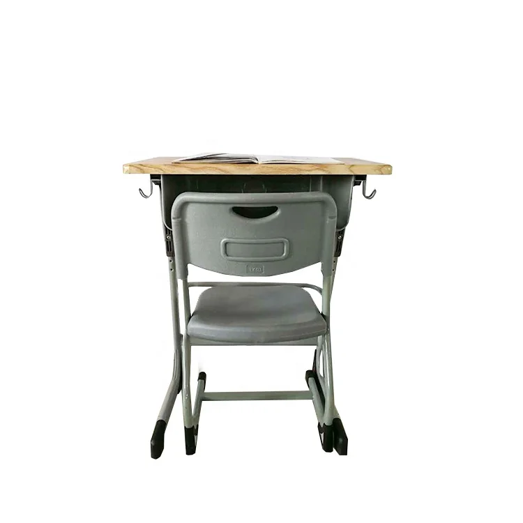 Colourful adjustable height desk 1 person school class room desk and chair