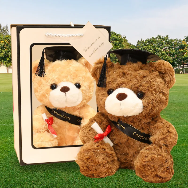 Wholesale Graduation Gifts Teddy Bear Stuffed Animal and Plush Cute Graduation Plush Dr. Bear With Hat