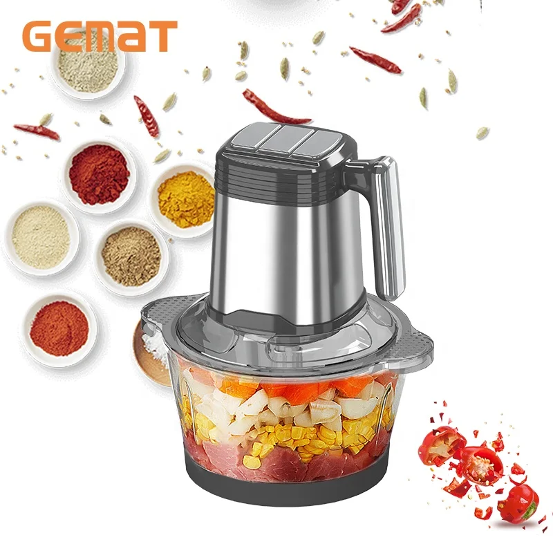 Kitchen appliance stainless steel metal home commercial vegetable chopper mincer manual electric meat grinder mixer fufu machine