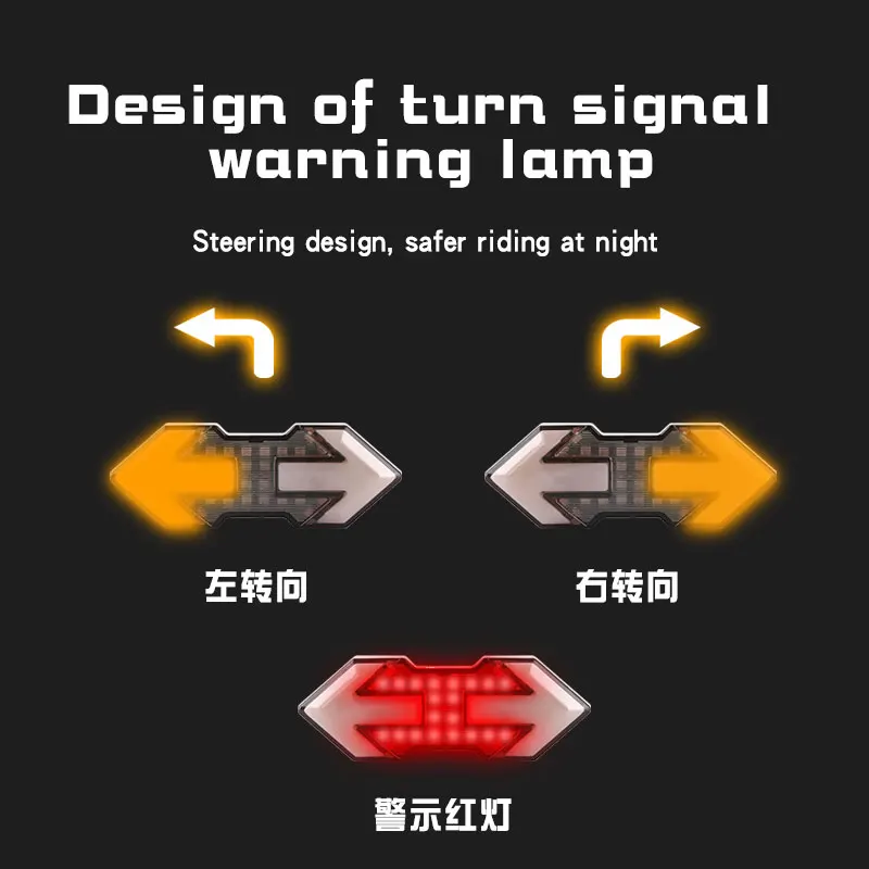 USB Rechargeable Wireless Remote Steering Rear Light Cycle Tail Light eBike Motorcycle Bicycle Alarms LED Bike Lights