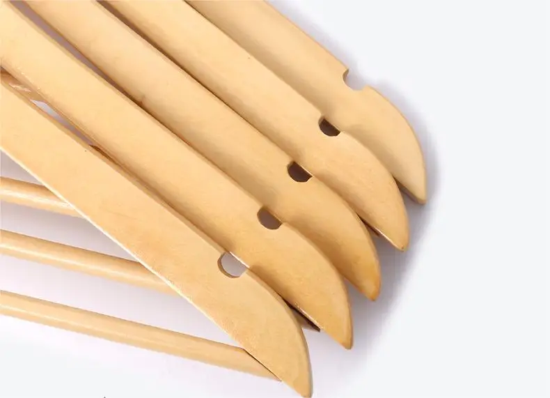 Manufacturer wholesale high quality hot selling round head natural brown wooden hanger for clothing store