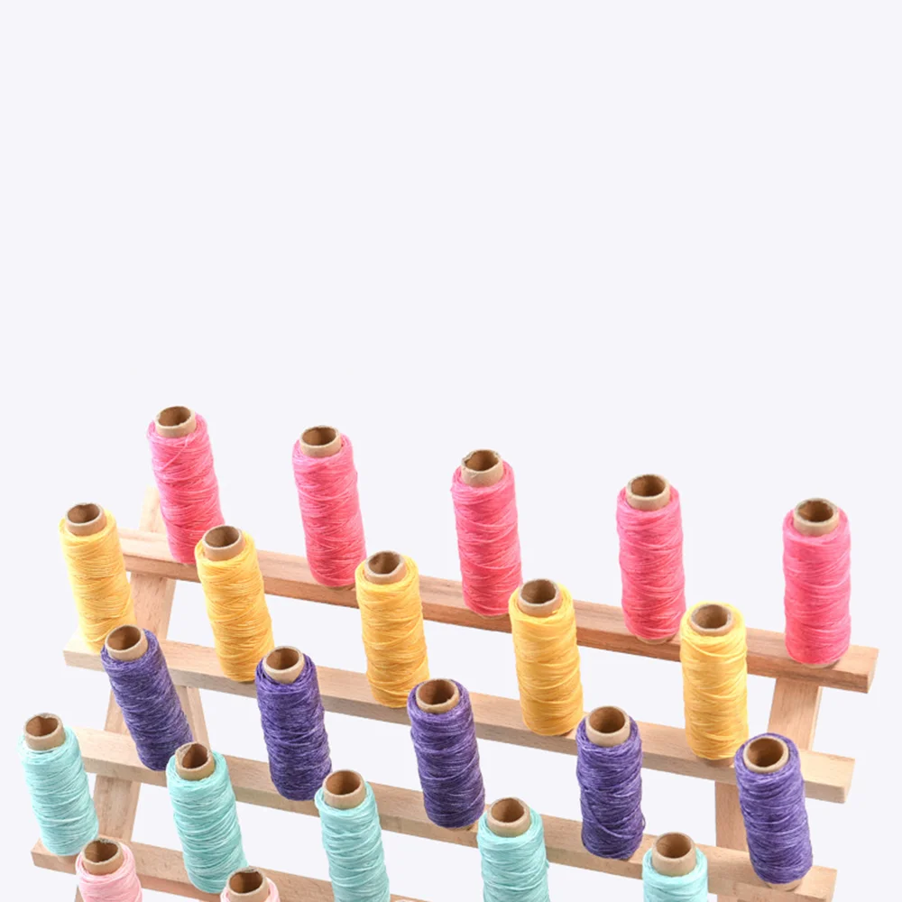 30 Spool Solid Wood Household Sewing Accessories Custom Embroidery Thread Display Storage Rack Holder