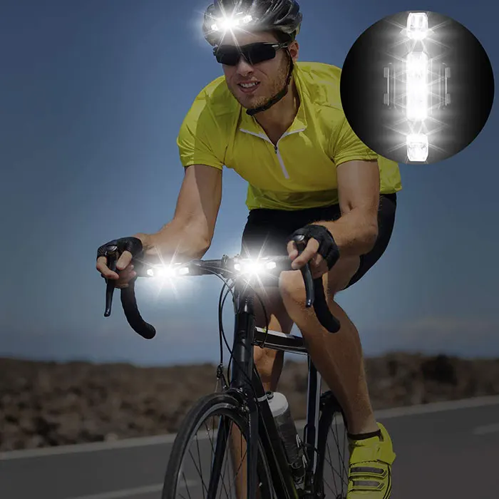  Luz de bicicleta делантера recargable светодиодный фонарь USB trasero Кола seguridad управление системой во время luz LED para