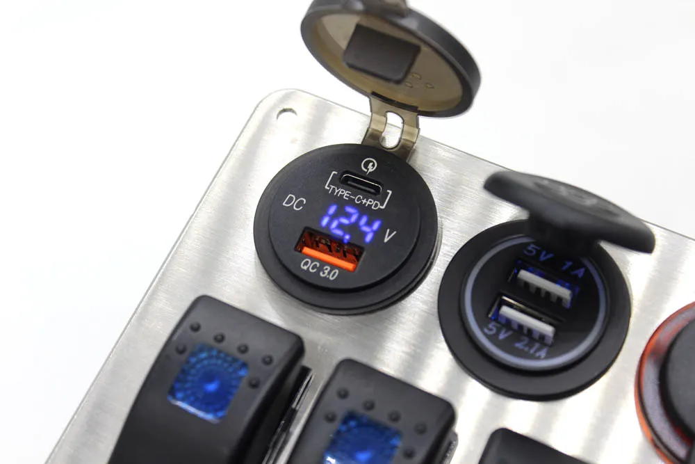 Weiken 316 часы из нержавеющей стали водонепроницаемые спортивные IP65 5 PIN ВКЛ/ВЫКЛ синих светодиодов Многофункциональный кулисный переключатель Панель 12V
