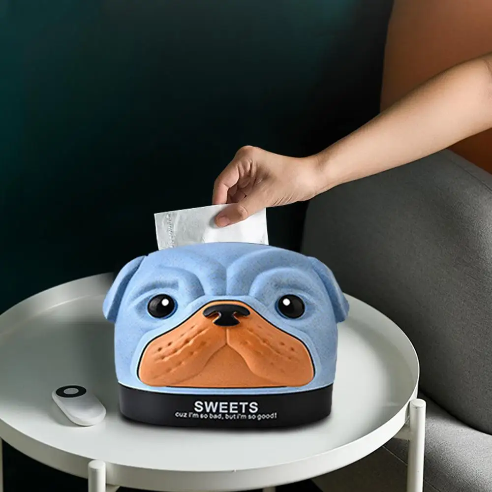 Мультяшная коробка для салфеток Bulldog откачивающаяся бумажная дома гостиной ванной туалета многоразовая бумага держатель
