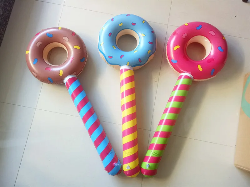 
Wholesale and custom advertising promotion PVC inflatable stick and cheering inflatable Donut sticks toy 
