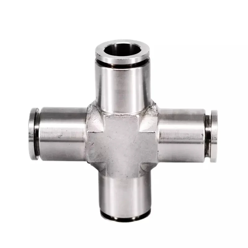 304/316PZA stainless steel air pipe fittings pneumatic four-way joint cross joint pipe fitting