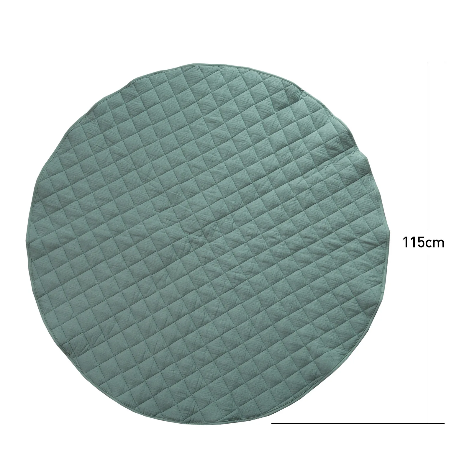 Comfort Portable Room Decor Diamond Quilted Infant Thicken Plain Rug Pad,Machine Washable Organic Cotton Round Rug Baby Play Mat
