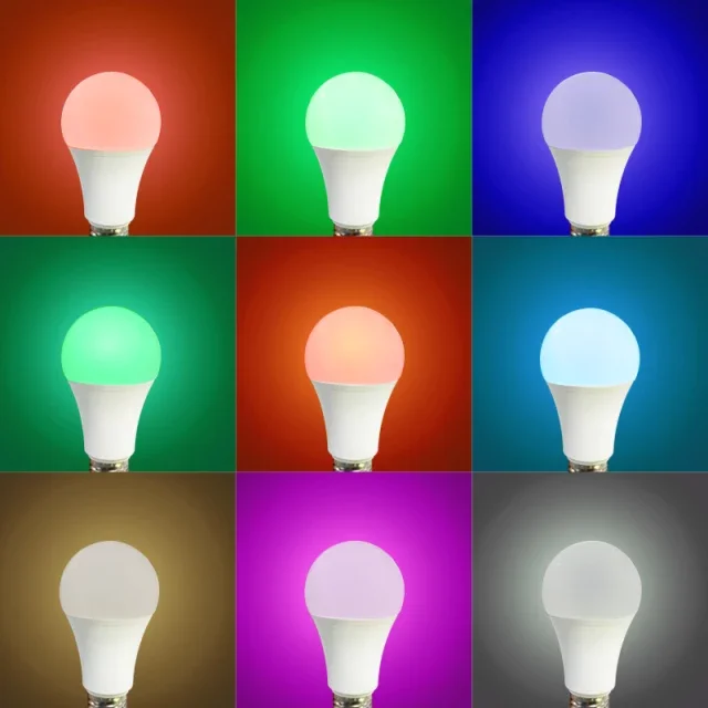 Dimmable Timer Function 16 Colors Warm White Daylight Colorful 7W E26 E27 B22 LED Remote Control RGB Bulb