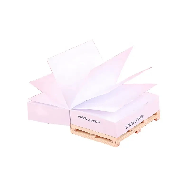 FOCUS New Style Custom Promotional Gift Giveaway Memo Pad Sticky Notes Memo Paper Cube with Wooden Pallet