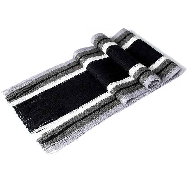 Новый дизайн, зимний хлопковый шарф в полоску, повседневный женский шарф, высококачественный теплый вязаный шарф