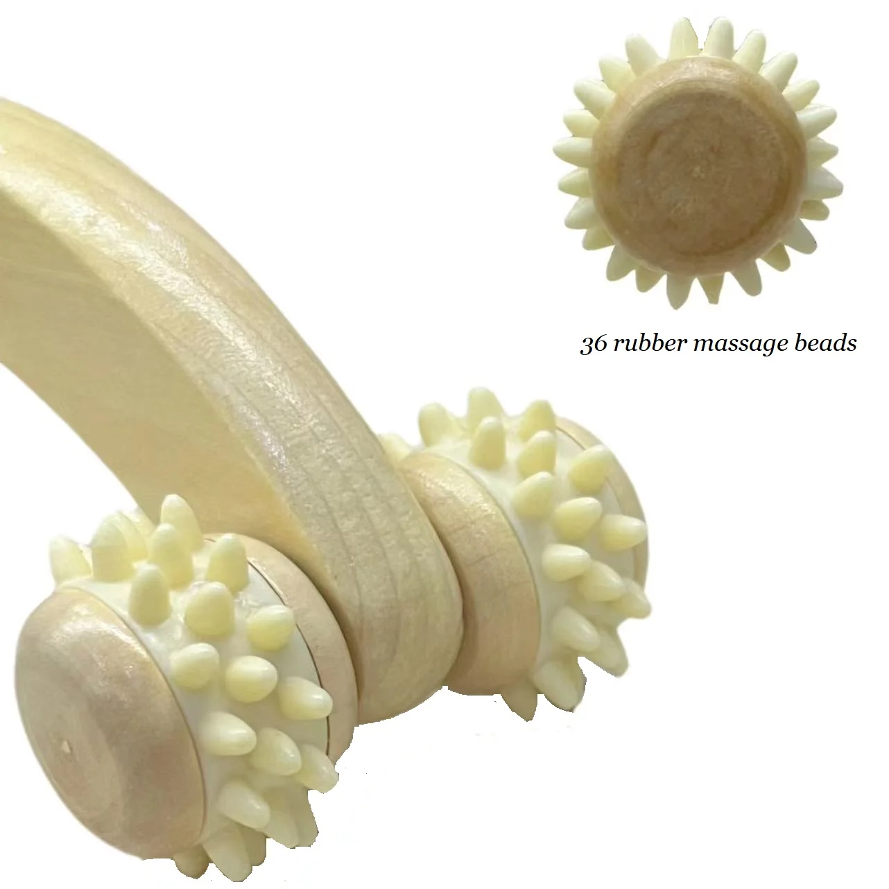 Manual Arched Wheel Body Massager Physical Therapy Wooden Face Massage Tools