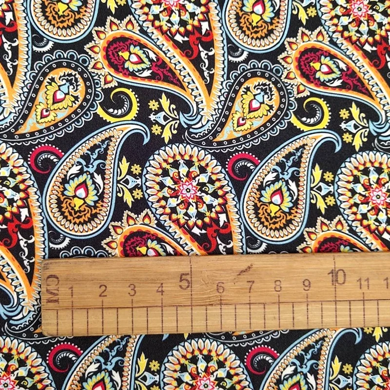 YH8-8042 Ready to ship retro paisley floral print fabric suit jacket lining soft interlining 100%polyester digital printed satin