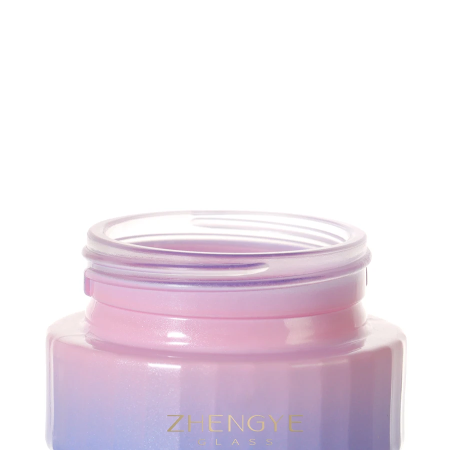 30g 50g 30ml 50ml Custom Eco Friendly Luxury Empty White Green Frosted Round Wide Mouth Glass Cosmetic Cream Glass Jar With Lid