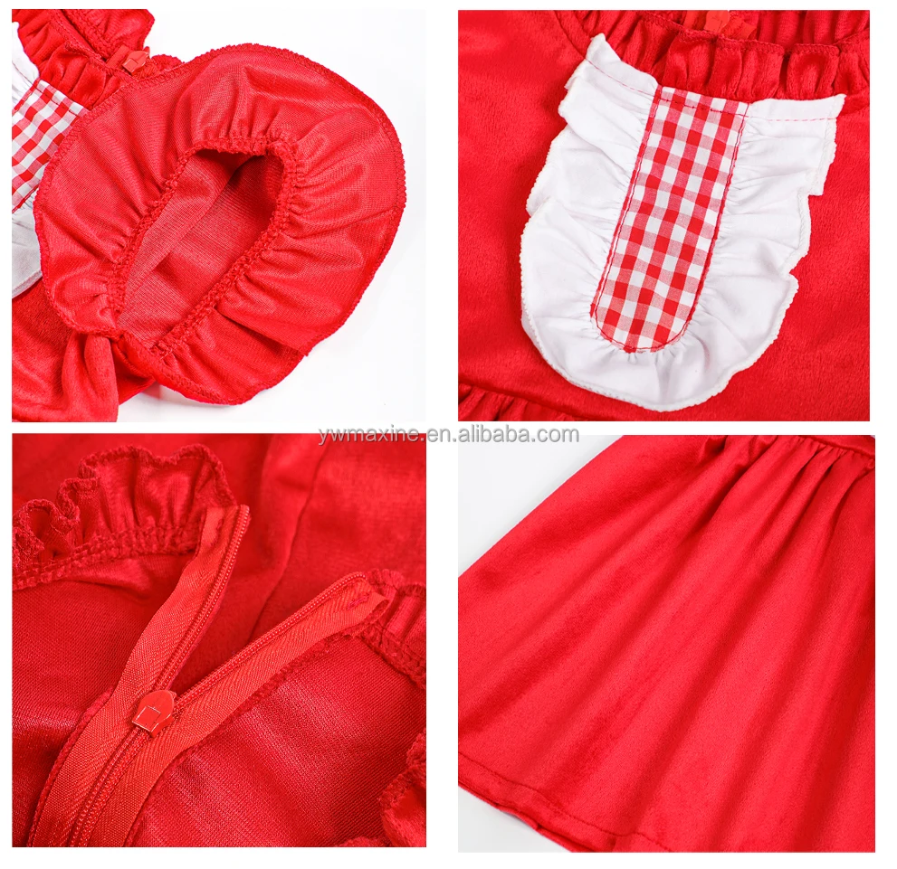 Winter Children Clothes Christmas Velvet Dress for Kids Flying Sleeve Baby Girls New Year Party Dresses