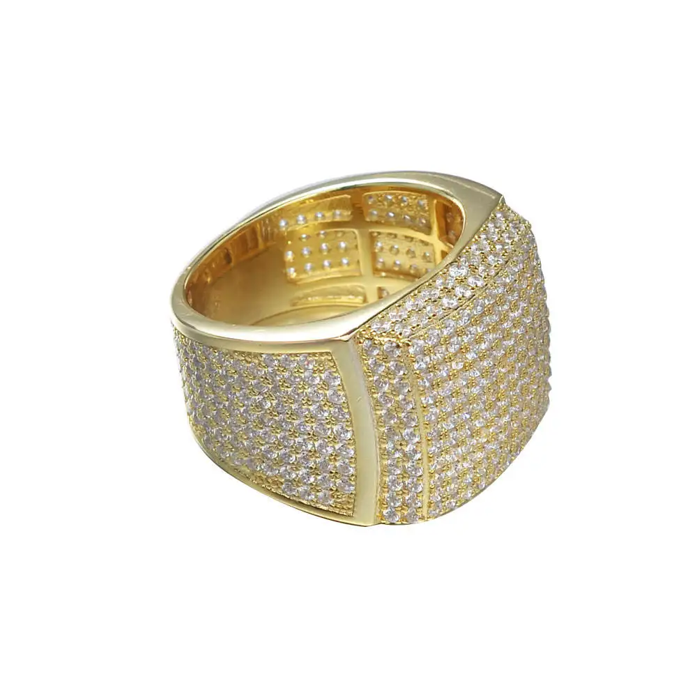 925 Sterling Silver Vvs Moissanite Diamond Hip Hop Ring Manufacturer Gold Men Custom Jewelry Iced Out Ring