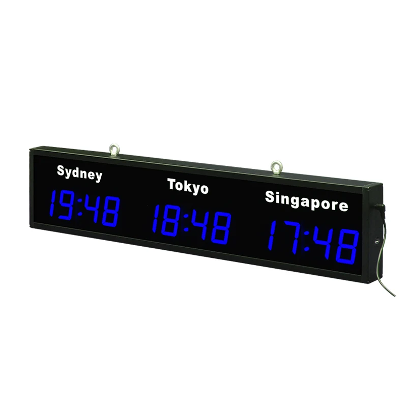 CHEETIE CP034 Wall Mounted LED World Clock Window Software Update City Time Digital Time Zone World Clock