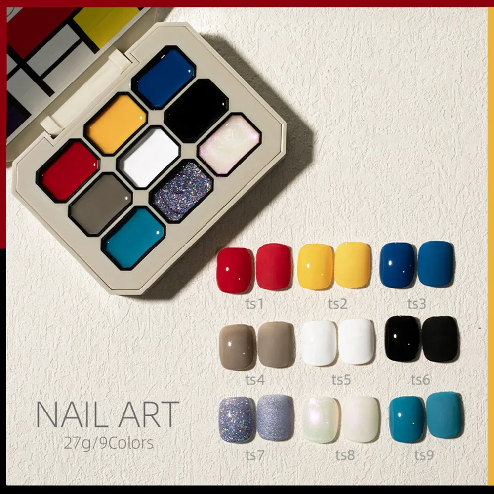 BQAN Private Label Nine Color Nail Gel Nail Art Fashion Design Paint Gel Portable Solid Gel