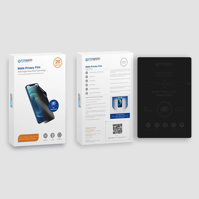 FORWARD XS Size Flexible Matte Privacy Film Wholesale Cell Phone Cutter Plotter Machine Films for Phone Screen Protector samsung